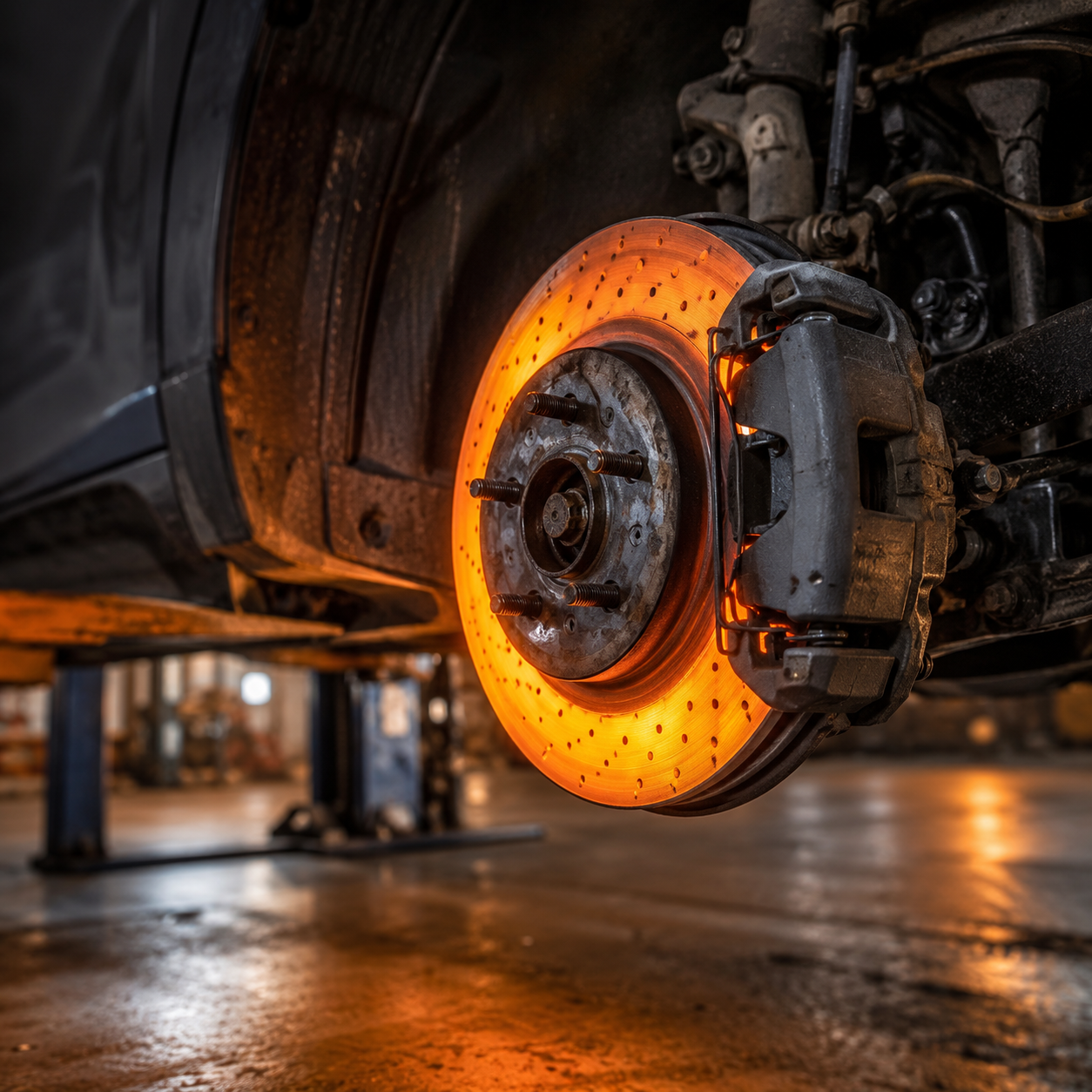 Pièce automobile soumise à une haute température